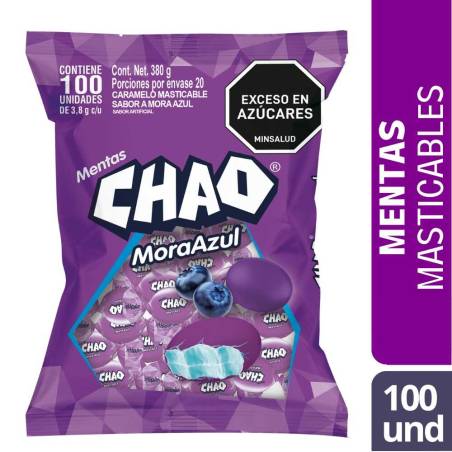 MENTA CHAO MORA AZUL X 100 UND CJ X 24 UND