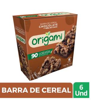 BARRA DE CEREAL CON CHOCOLATE ORIGAMI X 6 UND CJ X 6 UND