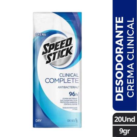 DESODORANTE SPEED STICK CREMA CLINICAL X 9 GR X 20 UND CJ X 24 UND