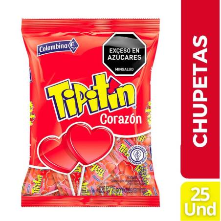 CHUPETA TIPITIN CORAZON X 25 UND CJ X 30 UND