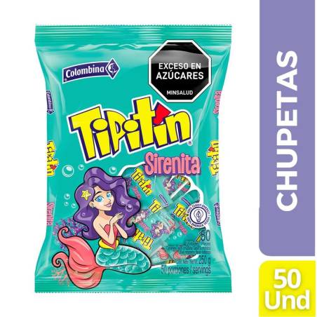 CHUPETA TIPITIN SIRENA X 50 UND CJ X 18 UND
