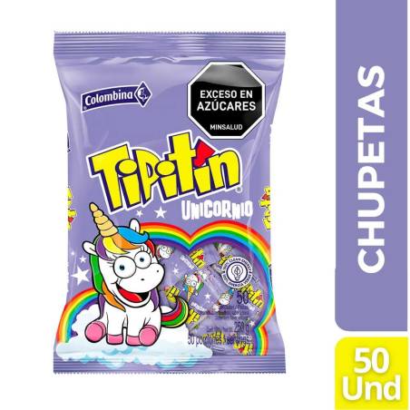 CHUPETA TIPITIN UNICORNIO X 50 UND CJ X 15 UND