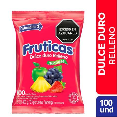 DULCES FRUTICAS SURTIDAS X 100 UND CJ X 16 UND
