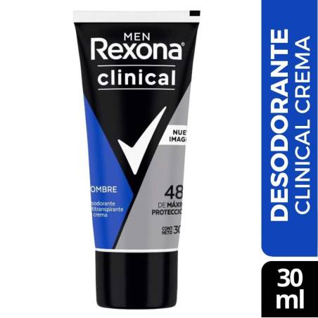 DESODORANTE REXONA CLINICAL CREMA HOMNRE X 30 ML CJ X 12 UND