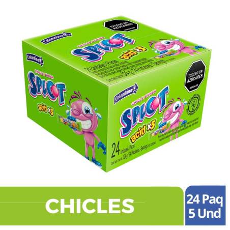CHICLE SPLOT ACIDO X 5 X 24 UND CJ X 18 UND