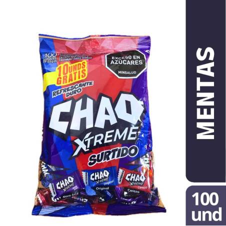 MENTA CHAO XTREME SURTIDO X 100 UND CJ X 18 UND