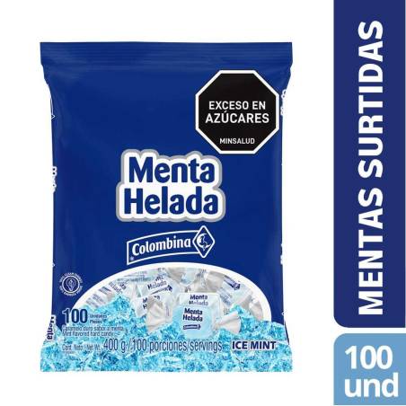 MENTA HELADA COLOMBINA X 100 UND CJ X 18 UND