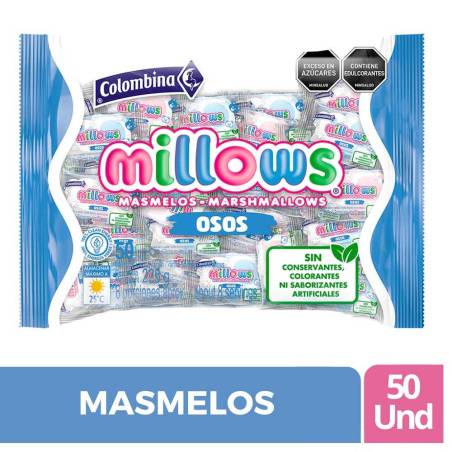 MASMELOS MILLOWS OSOS INDIVIDUAL X 50 UND CJ X 8 UND