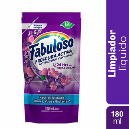 LIMPIADOR FABULOSO LAVANDA DOYPACK X 180 ML (MORADO) CJ X 72 UND