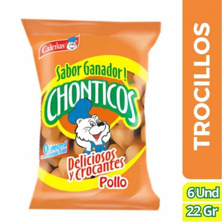 TROCILLOS CHONTICOS POLLO X 22 GR X 6 UND CJ X UND