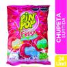 CHUPETA PIN POP FRESA CHICLE SURTIDO X 24 UND CJ X 16 UND