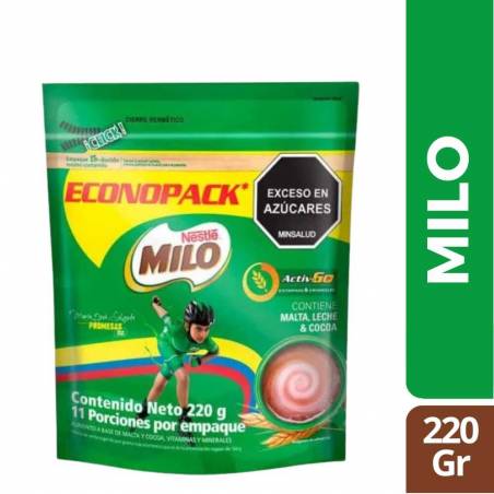 MILO ECONOPACK X 220 GR CJ X 12 UND
