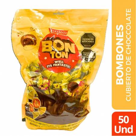BOMBONES DE CHOCOLATE BON TON X 50 UND CJ X UND