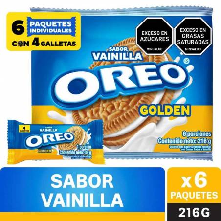 GALLETA OREO GOLD X 6 UND X 216 GR CJ X 18 UND