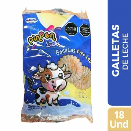 GALLETAS PINPON DE LECHE X 18 UND CJ X 30 UND