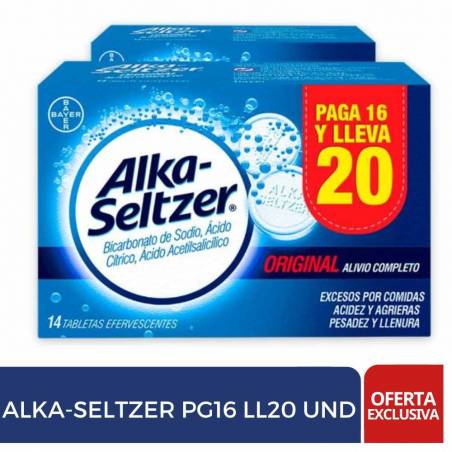 OFERTA ALKA SELTZER X PG 16 LL20 UND CJ X UND