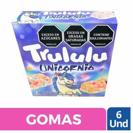 GOMAS TRULULU UNICORNIO X 6 UND CJ X UND