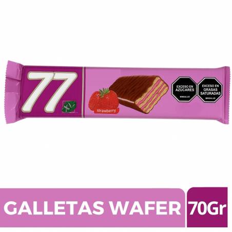 GALLETAS WAFER 77 XL FRESA X 70 GR CJ X 24 UND