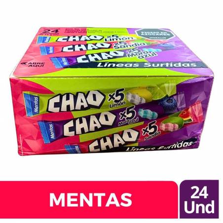 MENTA CHAO EN LINEA SURTIDO X 6 x 24 UND CJ X 12 UND