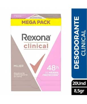 DESODORANTE REXONA CLINICAL MEGA PACK X 20 UND X 8.5 GR CJ X 24 UND