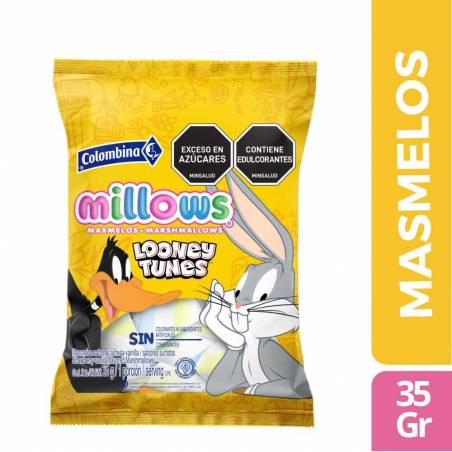 MASMELOS MILLOWS LOONEY TUNES X 355 GR CJ X 12 UND