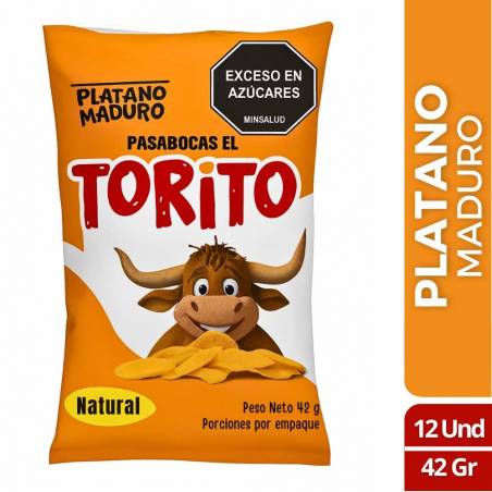 PLATANO MADURO TORITO X 42 GR X 12 UND CJ X UND