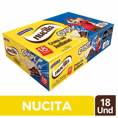 CHOCOLATE NUCITA CRISPY X 18 UND CJ X 16 UND