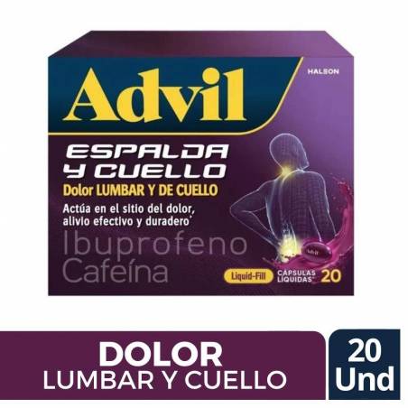 ADVIL LIQUID FILL LUMBAR Y CUELLO X 20 UND CJ X UND