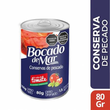 CONSERVA DE PESCADO BOCADO DE MAR EN SALSA DE TOMATE X 155 GR CJ X UND