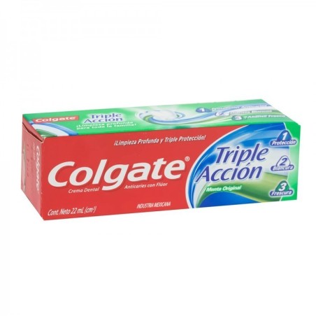 CREMA DENTAL COLGATE TRIPLE ACCION X 22 ML X 12 UND CJ X 12 UND